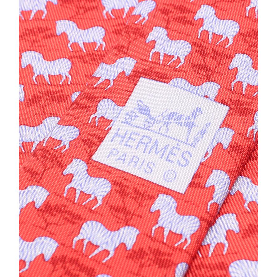 美品 エルメス ネクタイ シルク100％ シマウマ柄 メンズ HERMES 中古