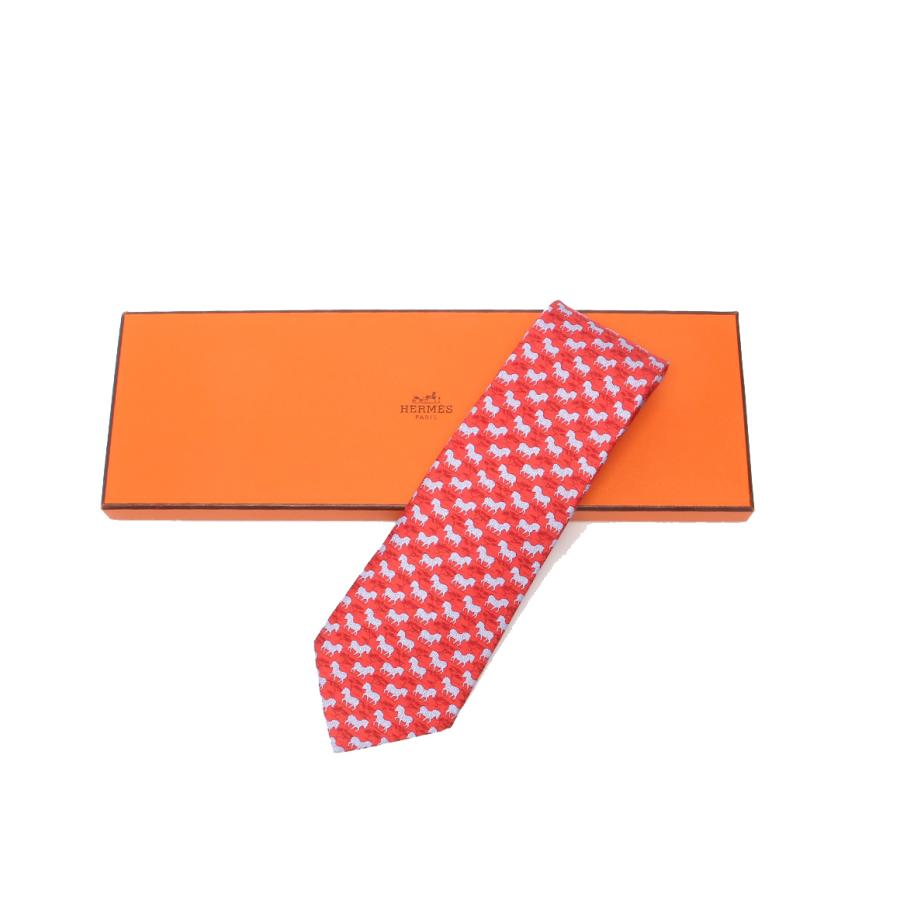 美品 エルメス ネクタイ シルク100％ シマウマ柄 メンズ HERMES 中古