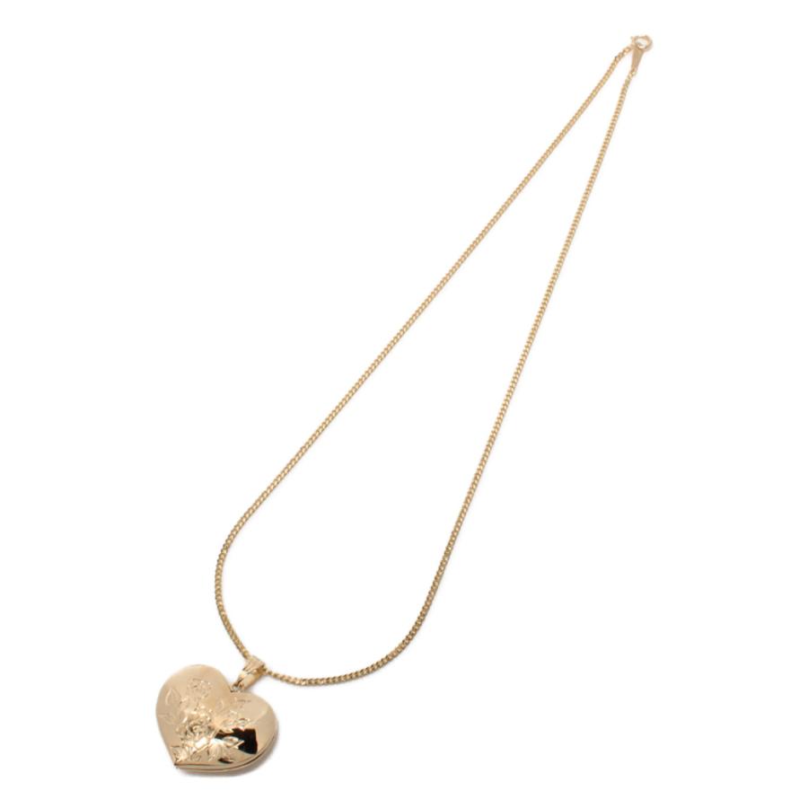 K18 ハートモチーフ ロケットペンダントネックレス