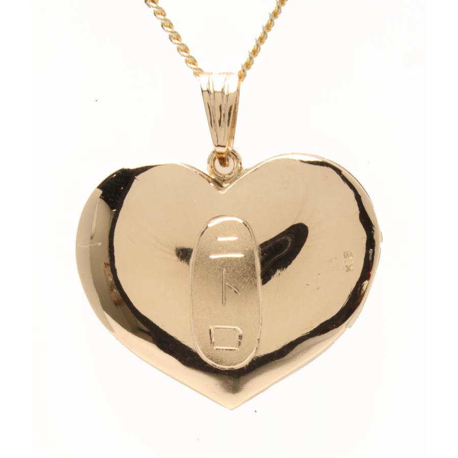 K18 ハートモチーフ ロケットペンダントネックレス