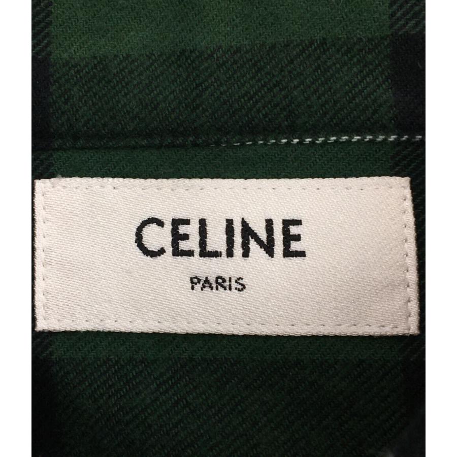 セリーヌ フランネルチェックオーバーサイズシャツ 2C582178R メンズ