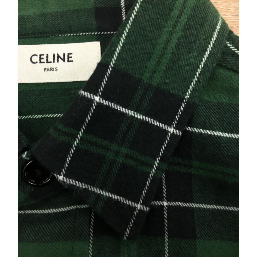 セリーヌ フランネルチェックオーバーサイズシャツ 2C582178R メンズ