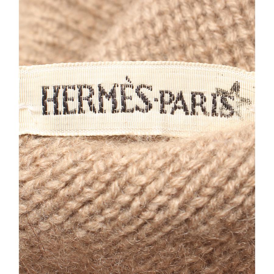 美品HERMÈS カシミヤべージュ系ニット帽 エルメス ニット帽 カシミア100％ レディース HERMES 中古 : Rehello