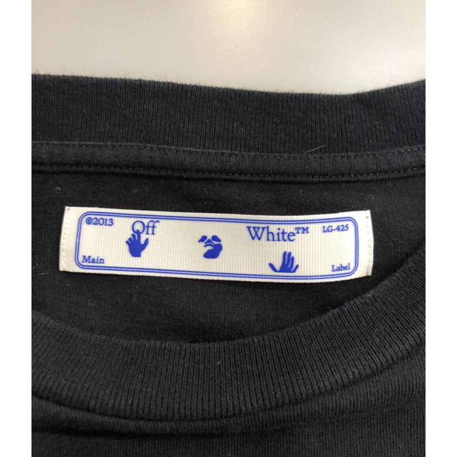 オフホワイト 長袖Tシャツ バイアスレイヤードカットソー