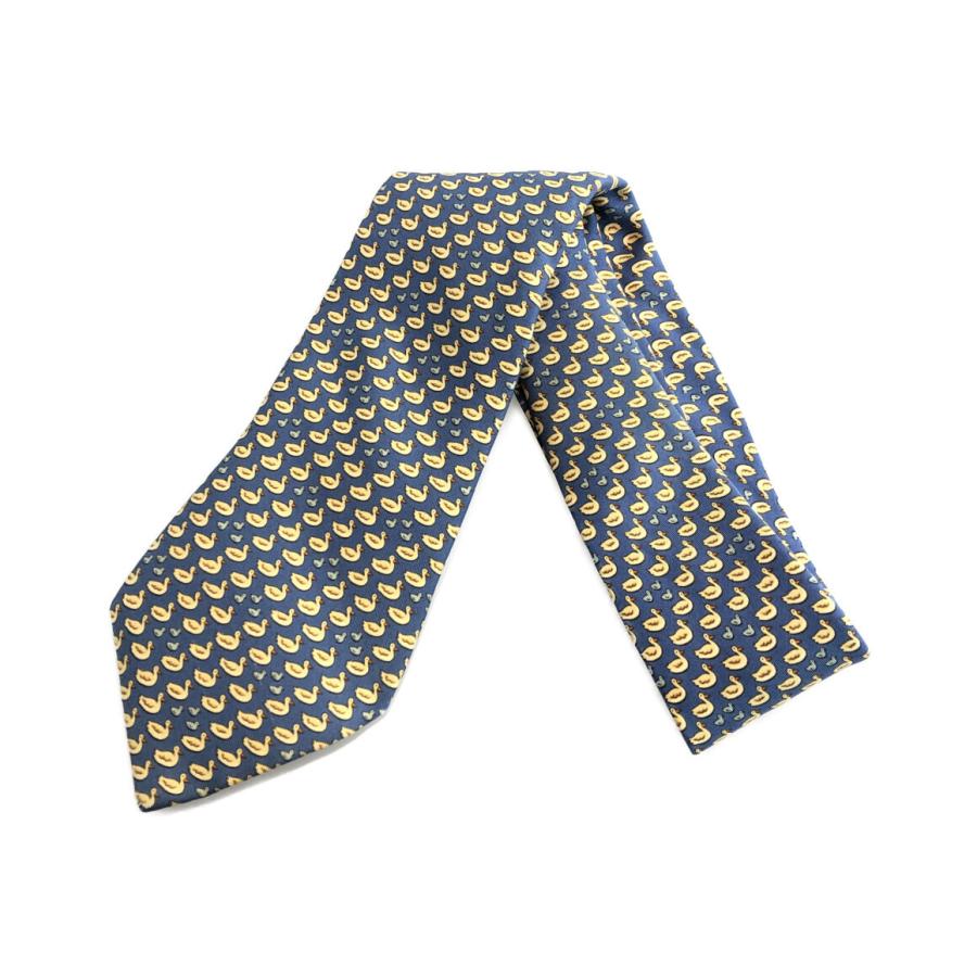 エルメス ネクタイ シルク100% アヒル柄 メンズ SIZE HERMES 中古