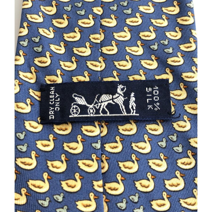 エルメス ネクタイ シルク100% アヒル柄 メンズ SIZE HERMES 中古