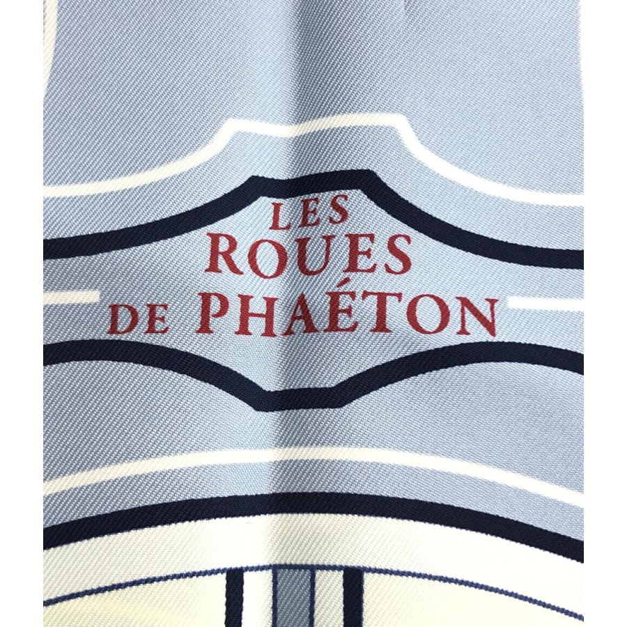 美品 エルメス スカーフ カレ90 シルク100% 四輪馬車の車輪 LES