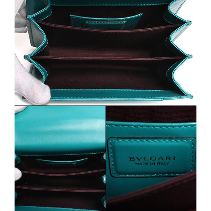 ブルガリ 2wayレザーハンドバッグ トップハンドルバッグ グリーン