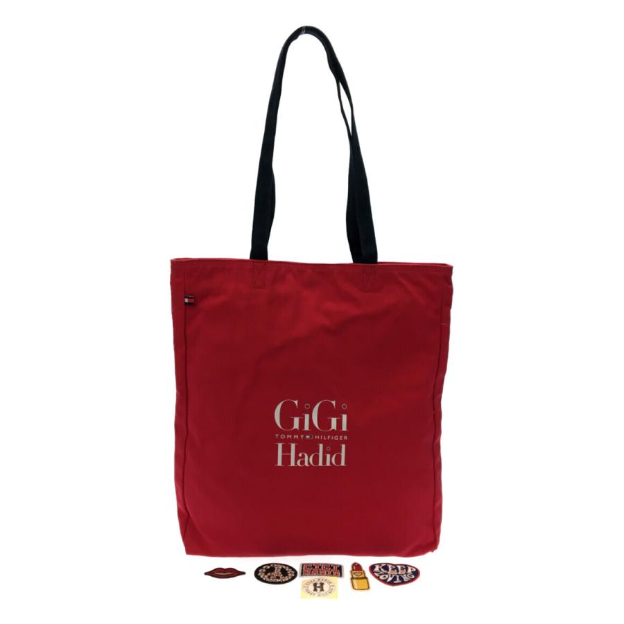 トミーヒルフィガー トートバッグ GiGi Hadidコラボ ワッペン シール 