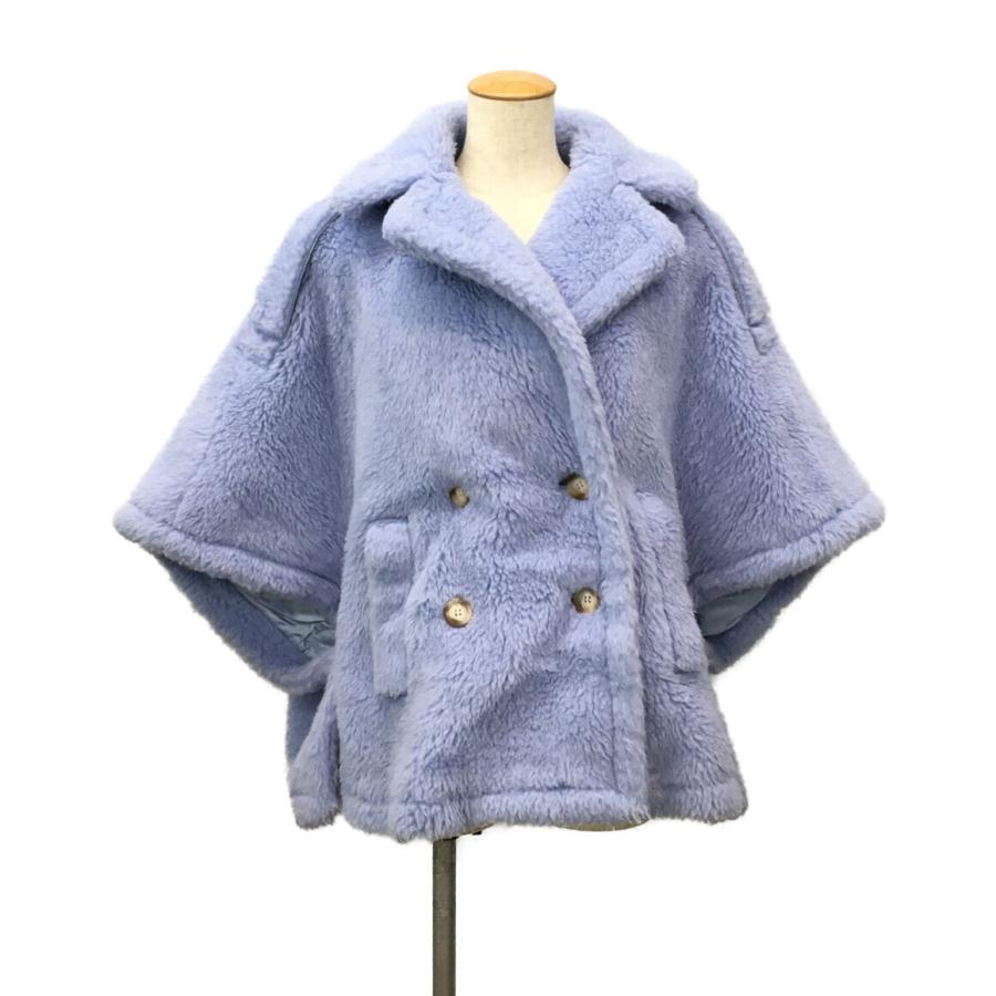 MaxMara テディケープ ポンチョ 国内購入品 美品 マックスマーラ テディケープ ポンチョ ライトブルー レディース
