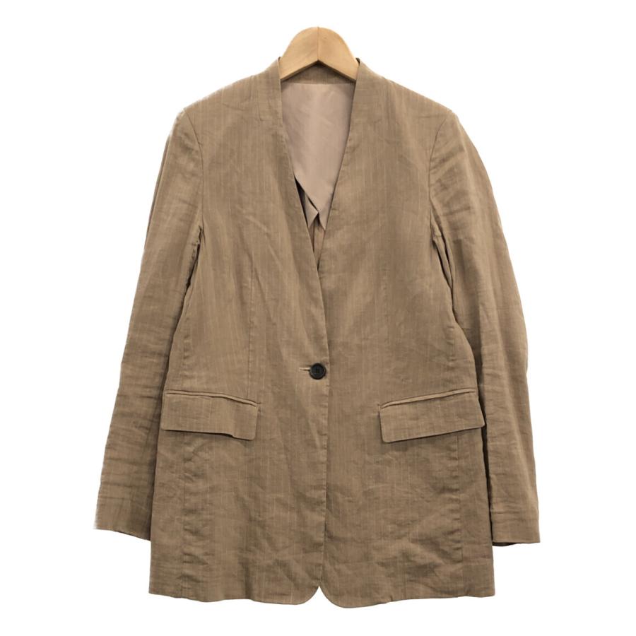 LOUNIE ノーカラージャケット この夏らしいシアー素材を使ったノーカラージャケット