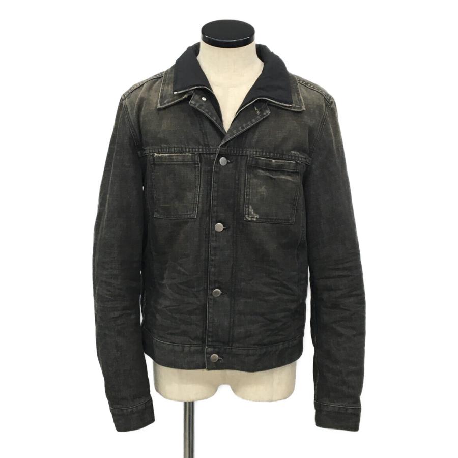 プラダ 中綿デニムジャケット ダメージ加工 メンズ SIZE 50 (XL以上