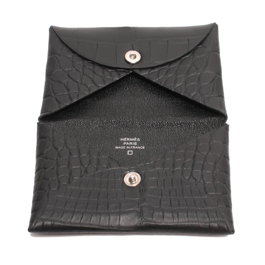 美品 エルメス コインケース D刻印 シルバー金具 クロコダイル