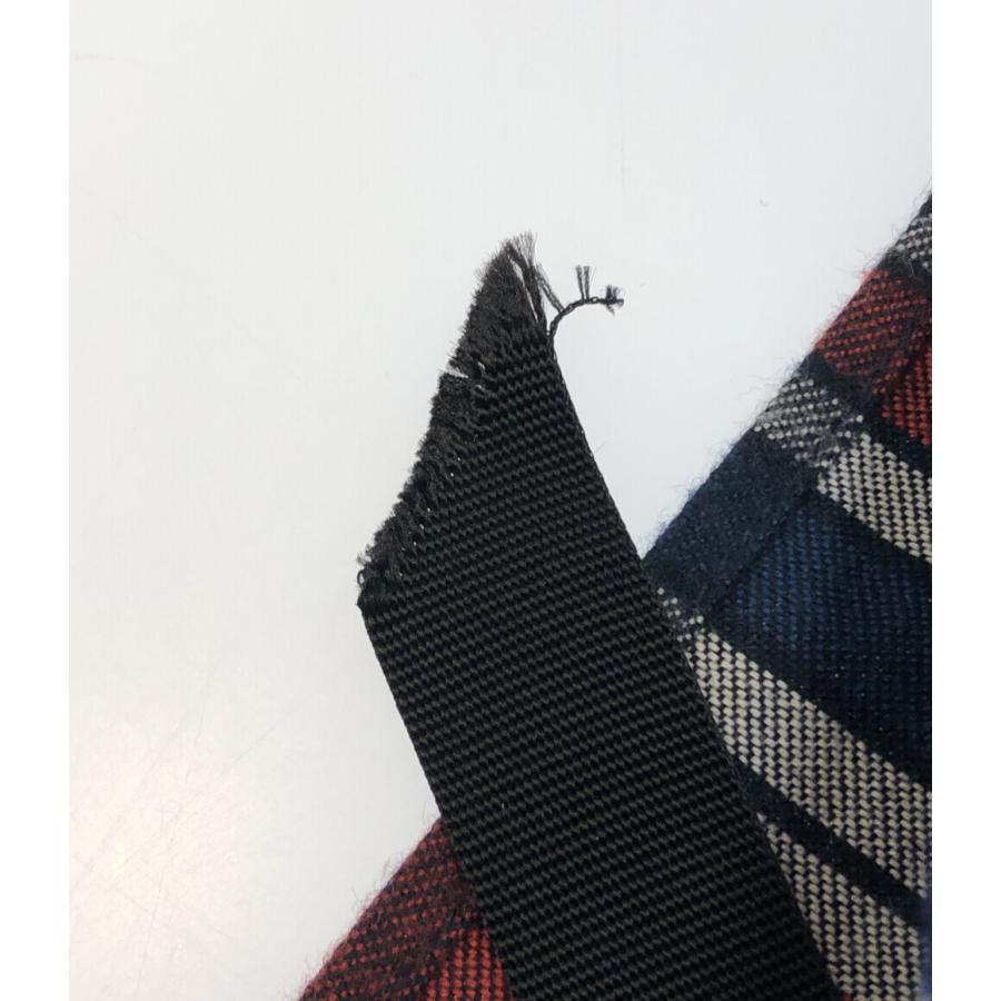 モンクレール バックル付きマフラー パッチワークチェック柄