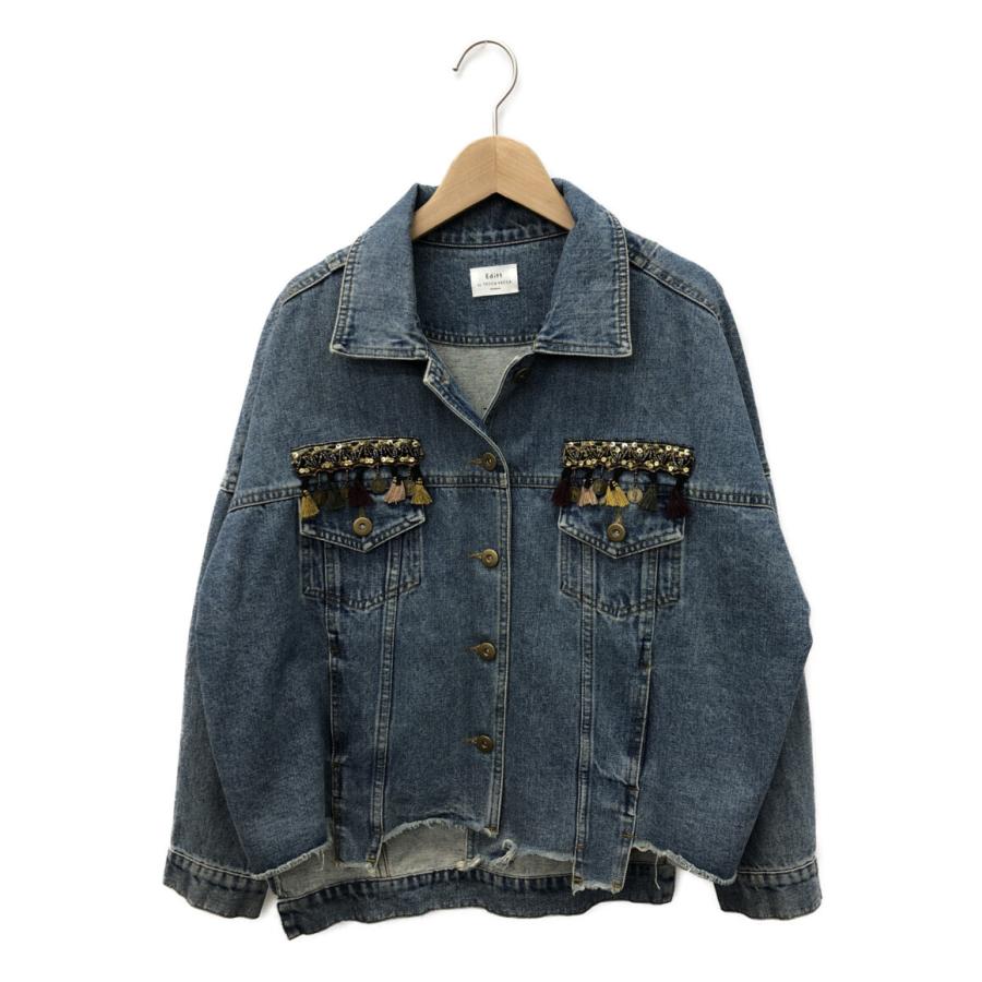 美品 コインフリンジデニムジャケット レディース SIZE F (M) Editt by 