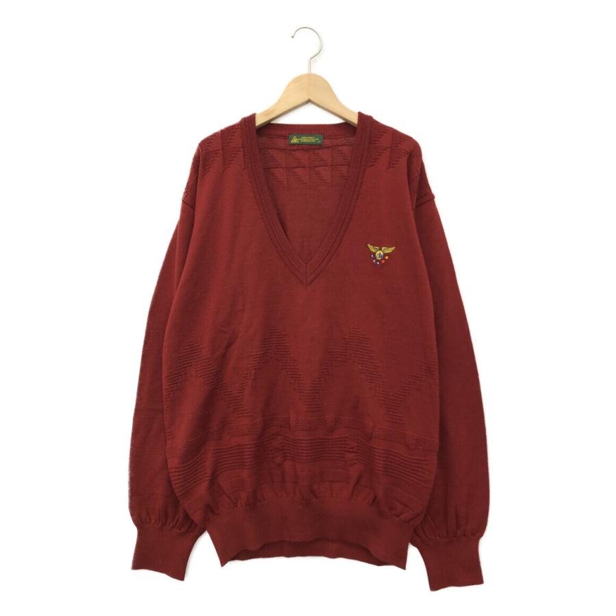 長袖Vネックニット JUMBO AIMING ジャンボ尾崎 メンズ SIZE LL (XL