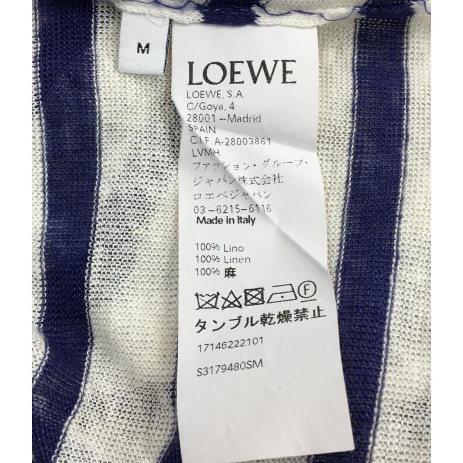 美品 ロエベ エンブレムサマーセーター 長袖ストライプニット 