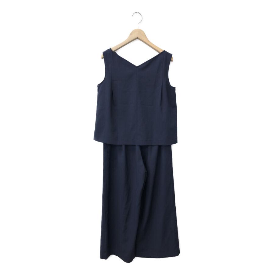 プラステ セットアップ ノースリーブカットソー タックテーパード パンツ S 紺 プラステ セットアップノースリーブTシャツ タンクトップ 12-7210003