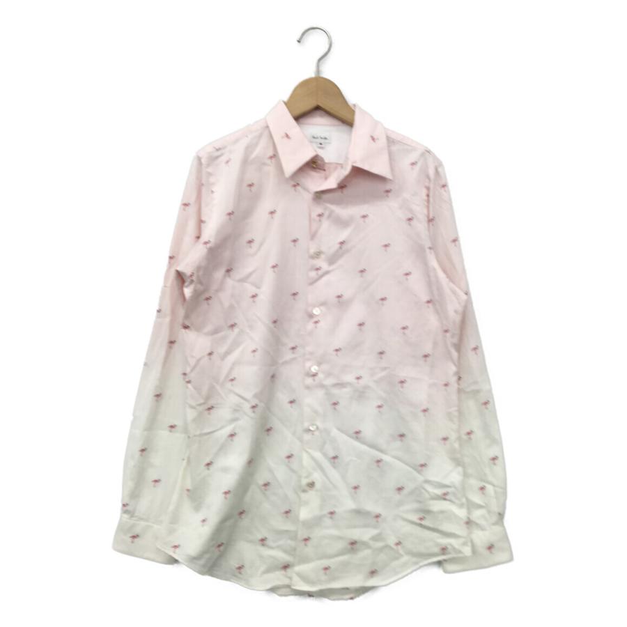 美品 ポールスミス 長袖シャツ フラミンゴ刺繍柄 レディース SIZE M (M 