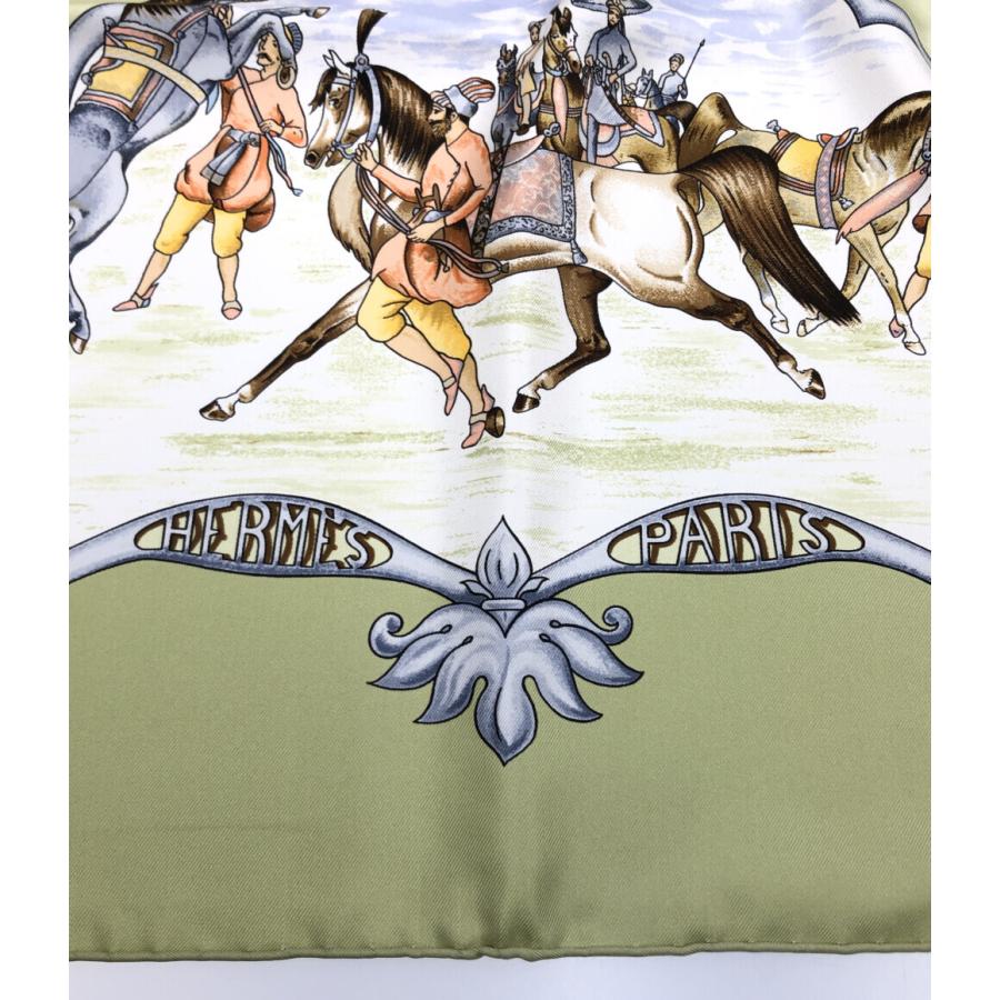 美品 エルメス スカーフ カレ90 シルク100% ムガル王朝の馬 LES 美品 エルメス スカーフ カレ90 シルク100% ムガル王朝の馬 LES