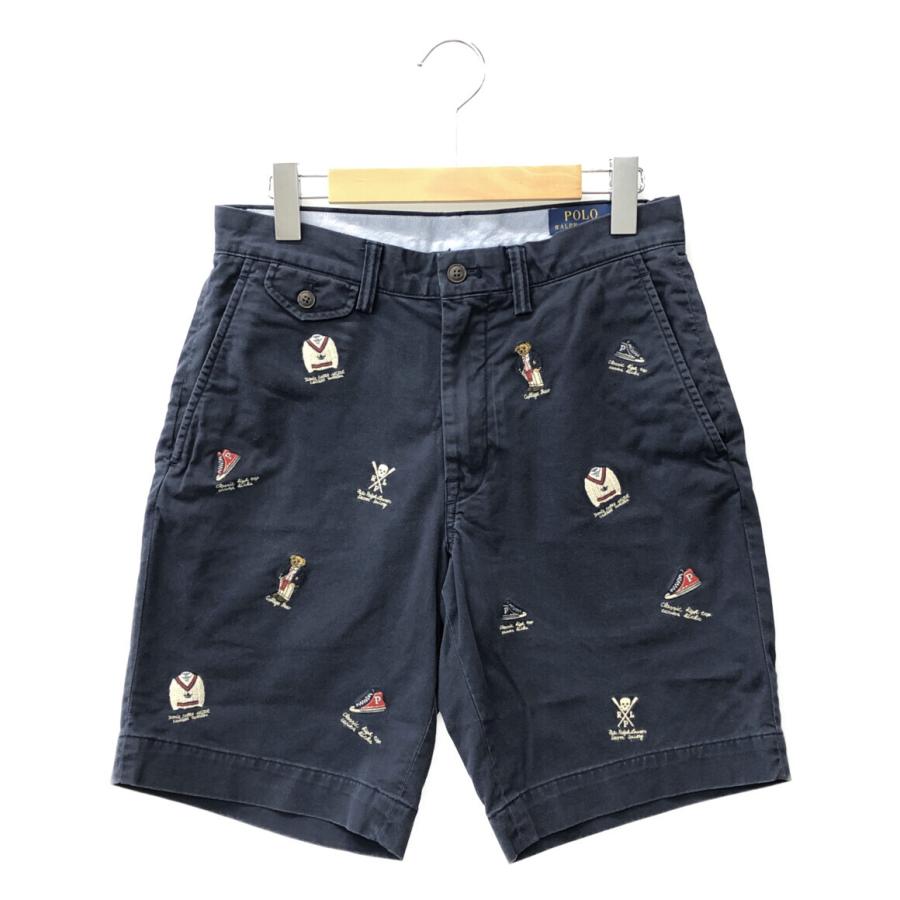 超美品❗️ポロ　ラルフローレン ポロベア　ハーフパンツ ❗️ Ralph Lauren ポロベア ショートパンツ メンズ ネイビー ハーフ