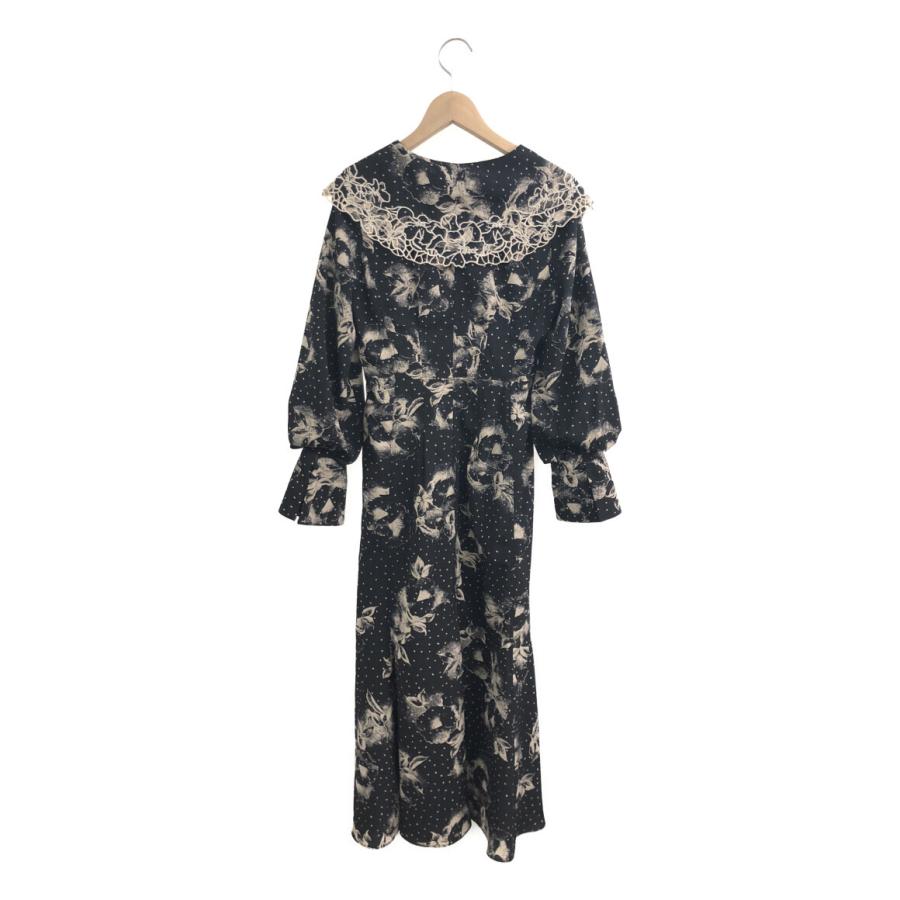 美品 スナイデル ビッグエンブロイダリーカラープリントワンピース