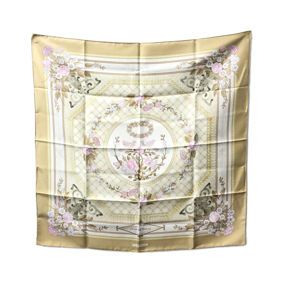 HERMES エルメス カレ90 スカーフ JEUX DE PAILLE 藁遊び