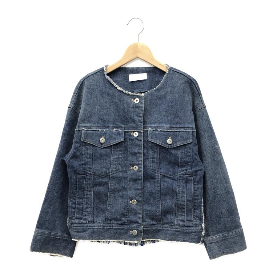 ノーカラーツイードデニムジャケット レディース SIZE 1 (S) socolla