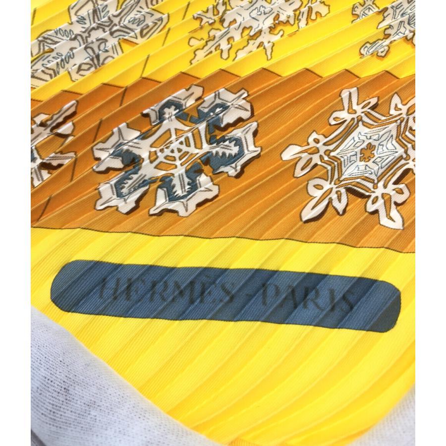 エルメス プリーツスカーフ シルク100％ 冬の火 FEUX DE L HIVER
