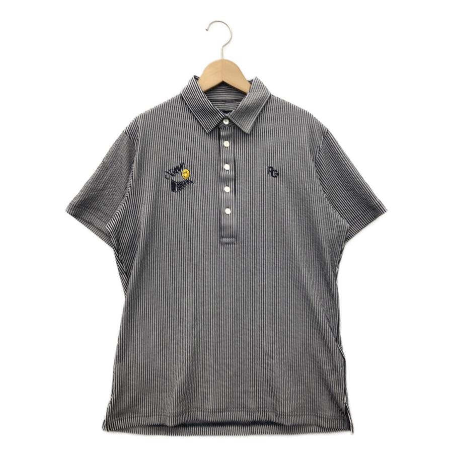 美品 パーリーゲイツ 半袖ストライプシャツ 053-4160555 メンズ SIZE 4