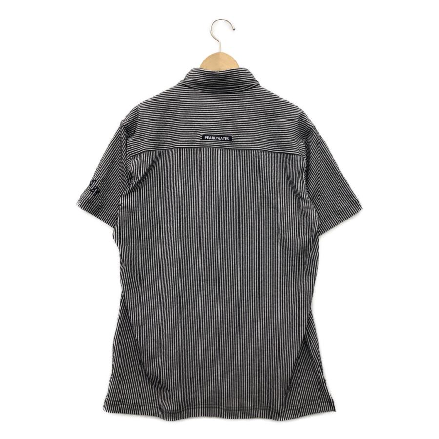 美品 パーリーゲイツ 半袖ストライプシャツ 053-4160555 メンズ SIZE 4