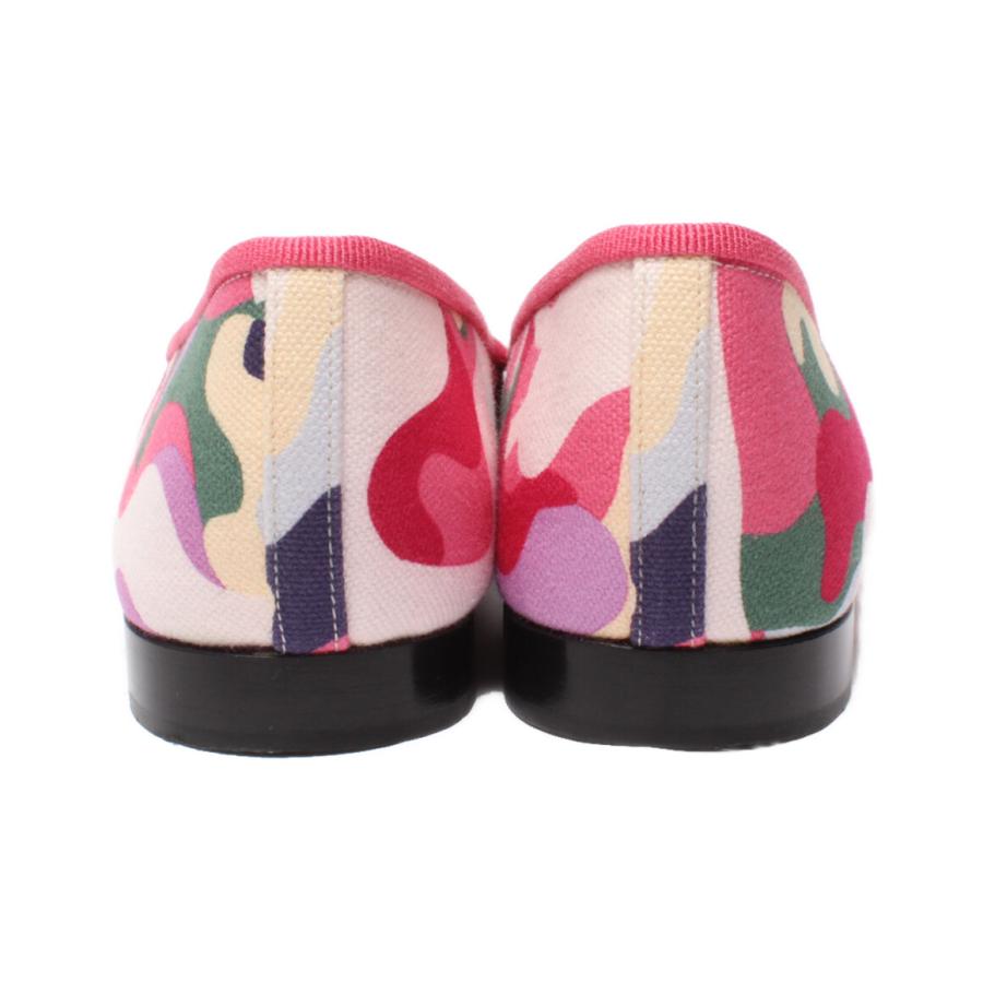 シャネル パンプス フラットシューズ バレエシューズ 総柄 リボン