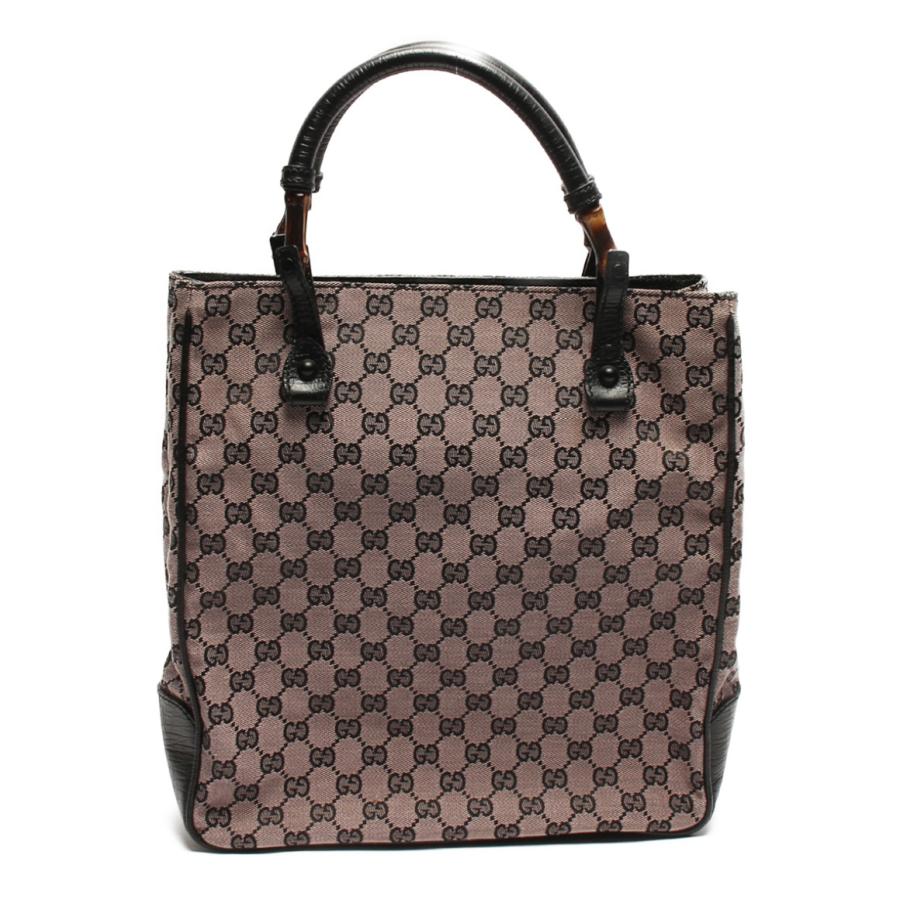 グッチ GUCCI 112530 バンブー トートバッグ GG柄 キャンバス 黒 ブラック