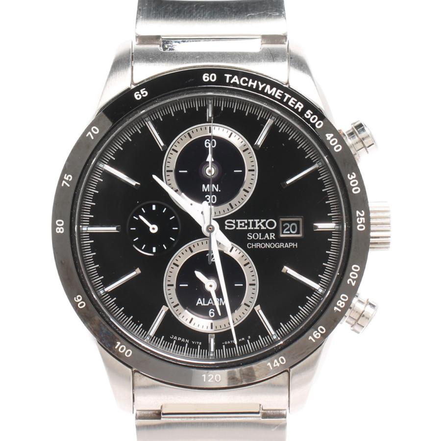 セイコー 腕時計 SPIRIT ソーラー ブラック V172-0AP0 メンズ SEIKO