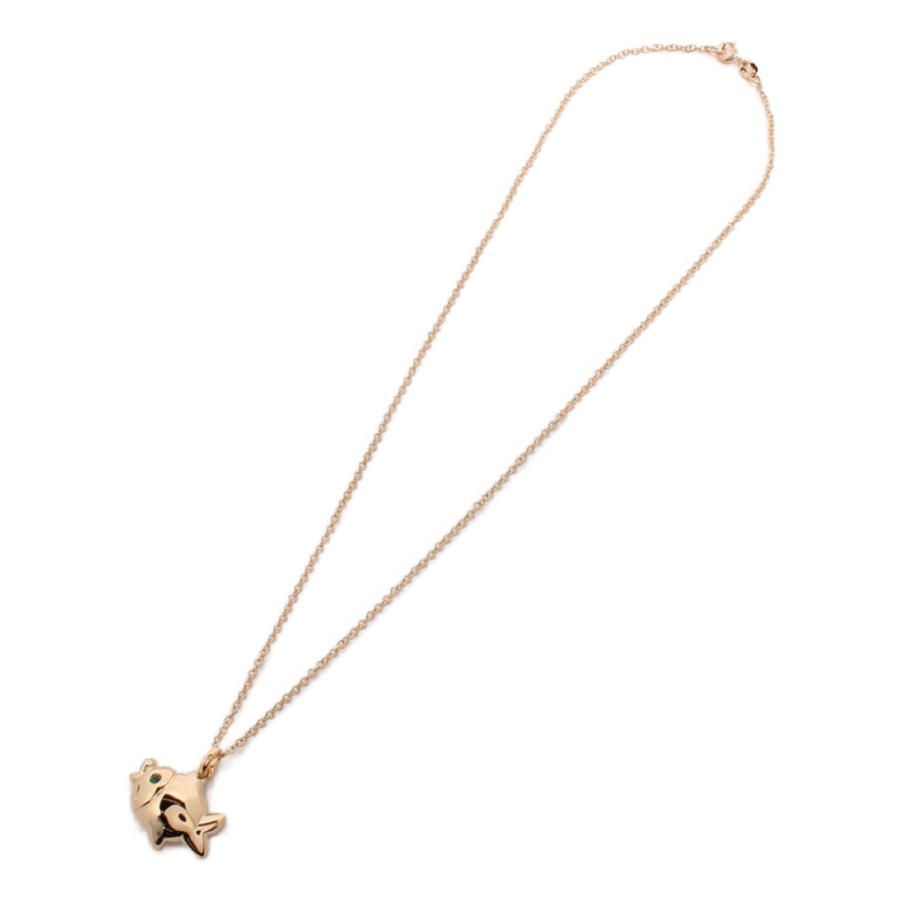 ネックレス K18 エメラルド 魚モチーフ レディース FARAONE 中古  