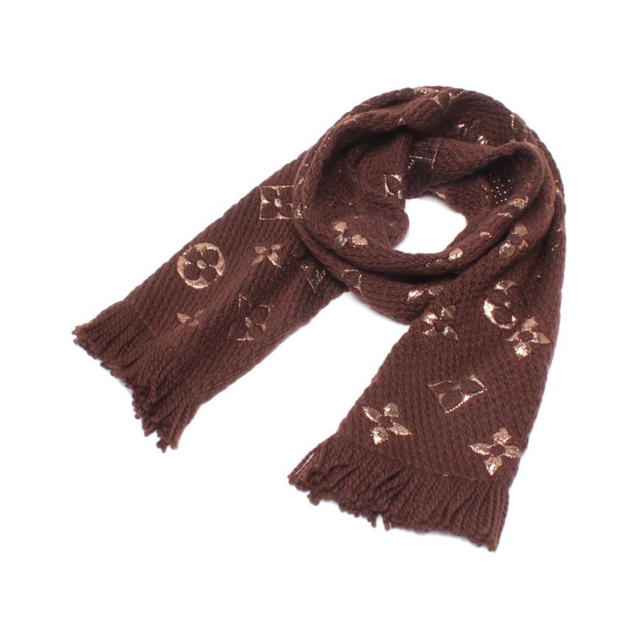 美品 ルイヴィトン マフラー エシャルプ・ロゴマニア シャイン M71383