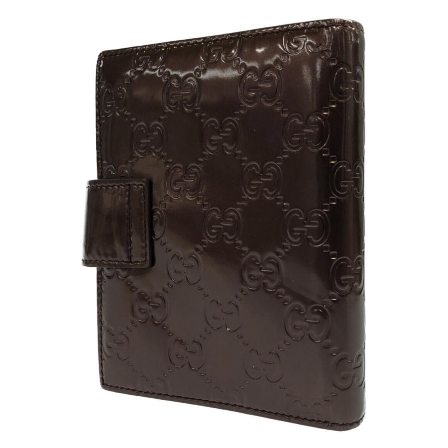 グッチ 手帳カバー システム手帳 6穴式 GG エナメル 115240 0416 シマ  