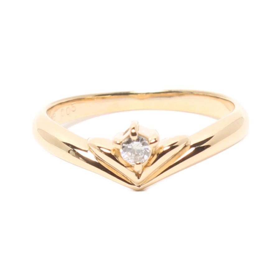 美品 クレージュ リング 指輪 K18 ダイヤ0.05ct レディース SIZE 5号 