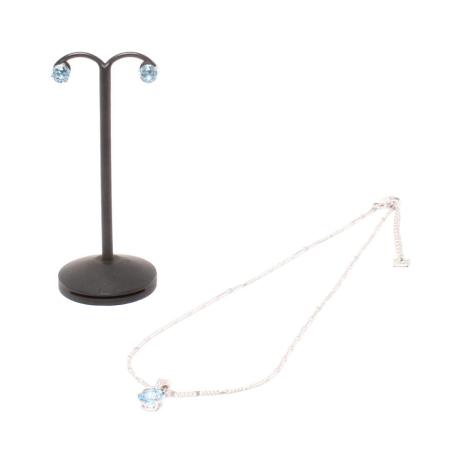 美品 スワロフスキー ネックレス ピアス セット AQUA アクア 651533 