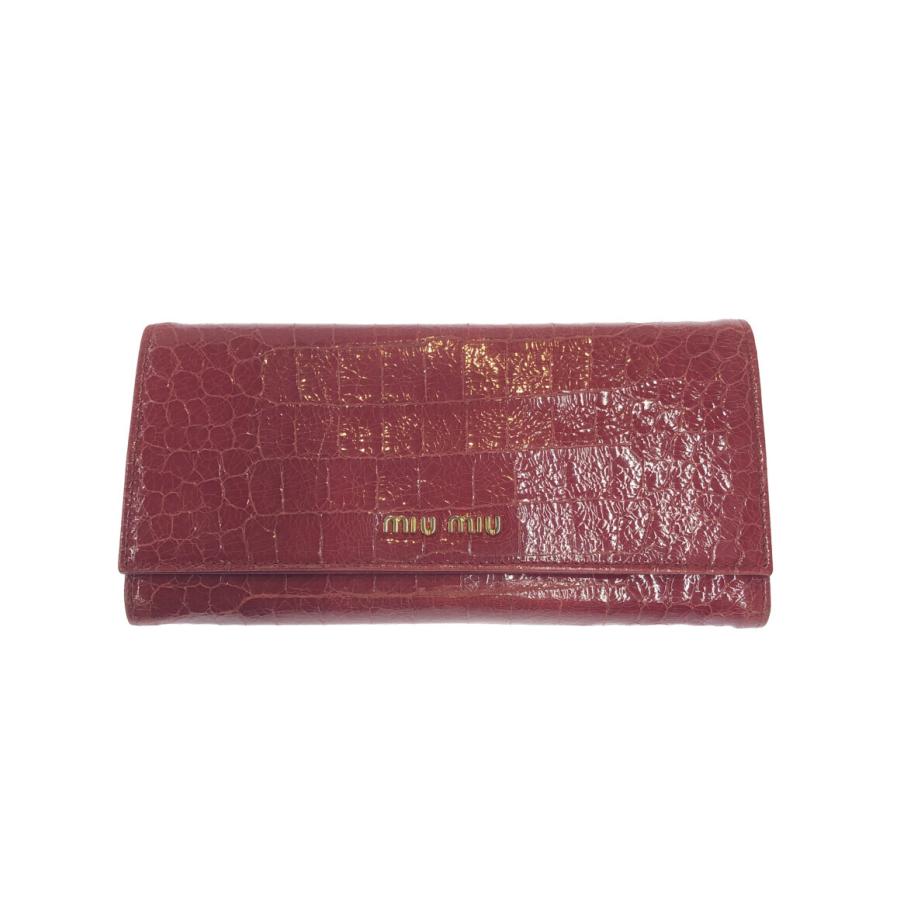 ミュウミュウ 長財布 クロコ調型押し レディース MiuMiu 中古 