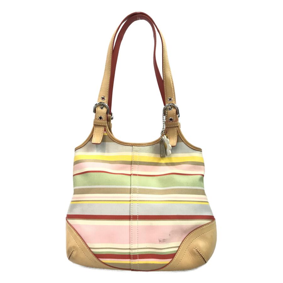 コーチ トートバッグ ボーダー柄 4436 レディース COACH 中古 