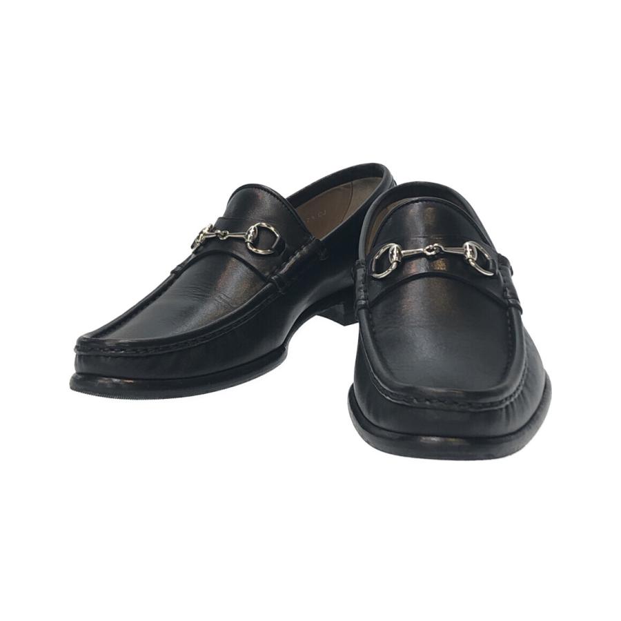 美品　グッチ　ビットローファー レザー　黒　36 1/2 極美品◇グッチ レザーシューズ ビットローファー レディース 黒 37.5C