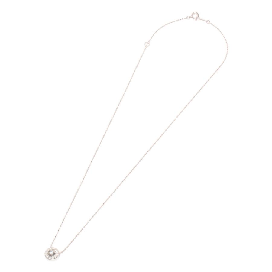 美品 ネックレス K18WG ブルーダイヤ0.05ct ダイヤ0.12ct レディース