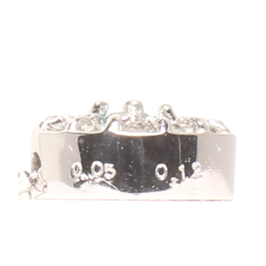 美品 ネックレス K18WG ブルーダイヤ0.05ct ダイヤ0.12ct レディース