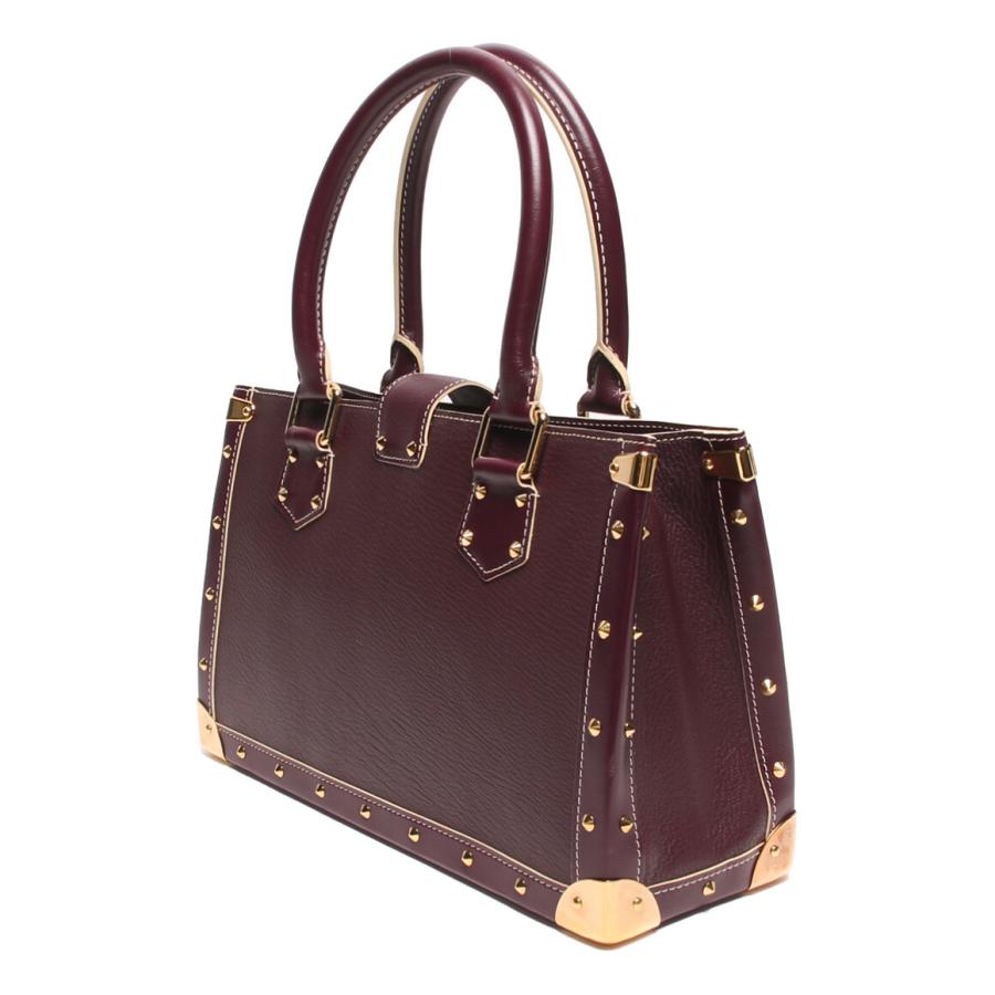 ルイヴィトン レザートートバッグ ボルドー系 ファビュロー M91814  