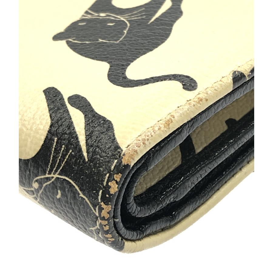 中古品​ ミュウミュウ 黒 キャットアイ 箱ケース付 レディース ミュウミュウ 三つ折り財布 黒猫 レディース MiuMiu 中古 : Rehello by