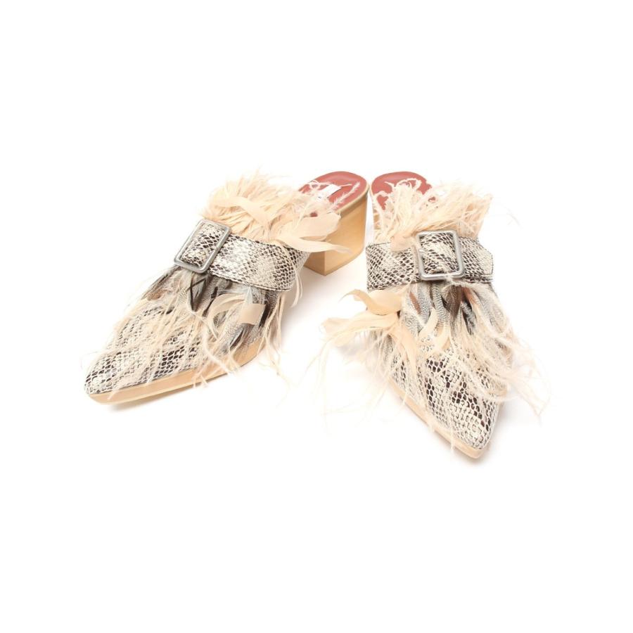 美品 アメリヴィンテージ バブーシュ サンダル フェザー 羽 レディース