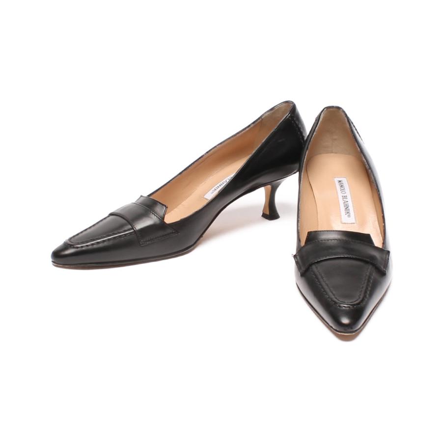 マノロブラニク MANOLO BLAHNIK オックスフォード 38 ブラック マノロブラニク ANDARE オックスフォードシューズ エナメル ブラック