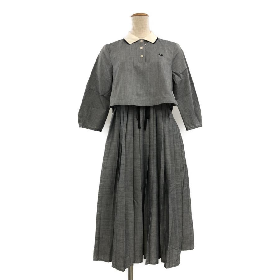 長袖ワンピース 襟付きプリーツワンピース レディース SIZE 10 (M 