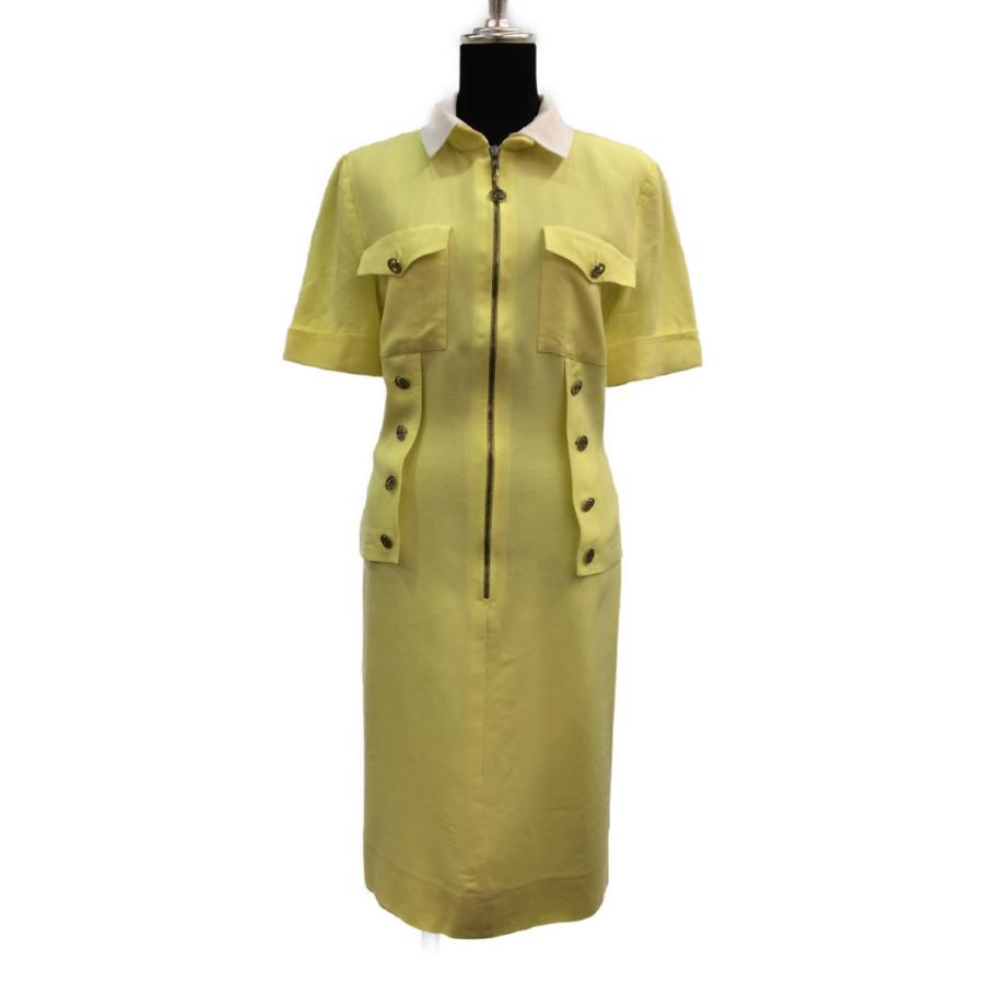 シャネル 半袖ワンピース ココマークボタン ヴィンテージ レディース  